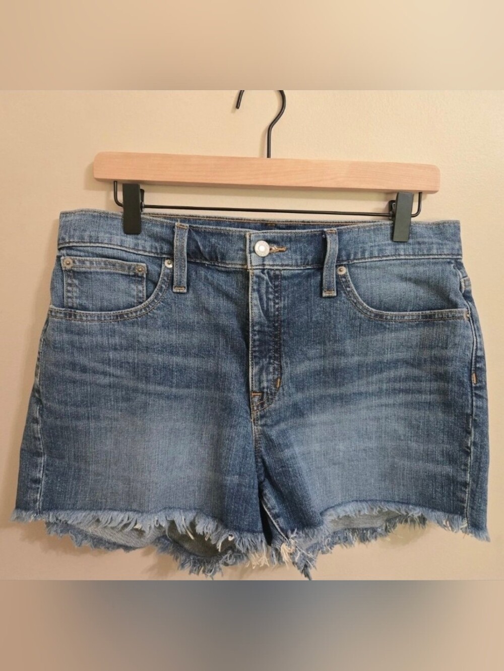J.CREW Mid-Rise Denim Cut Off Women's 29 Squash Wash 5-Pocket Zip Fly JORTS